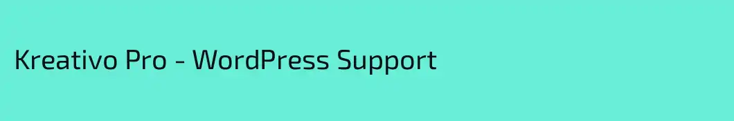 Kreativo Pro - WordPress Support